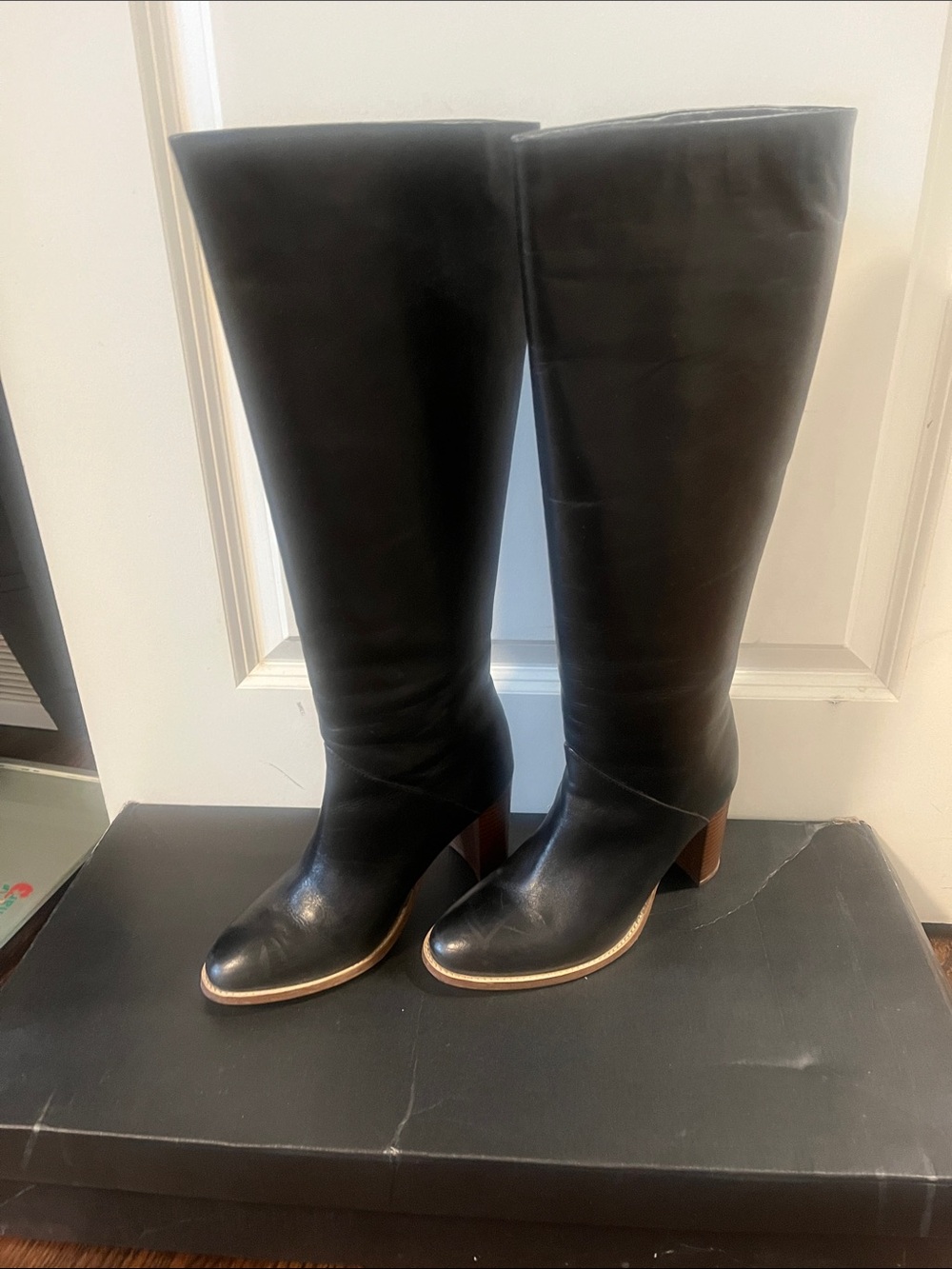 Women’s Black Leather Knee-High Boots